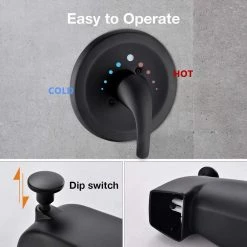 PROOX Single-Handle 1-Spray High Pressure Tub and Shower Faucet with 4 in. Shower Head in Matte Black (Valve Included) -Bathroom Faucets Store matte black bathtub shower faucet combos praf793mb 44 1000