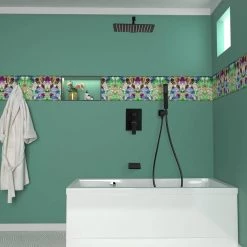 Boyel Living Wall Mount Single-Handle 1-Spray Tub and Shower Faucet with 12 in. Fixed Shower Head in Matte Black (Valve Included) -Bathroom Faucets Store matte black boyel living bathtub shower faucet combos smd 88016b 12 31 1000