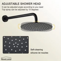 Boyel Living 1-Spray Patterns 10 in. Dual Shower Head and Handheld Shower Head in Matte Black -Bathroom Faucets Store matte black boyel living dual shower heads bl0131 10mb 44 1000