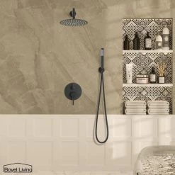 Boyel Living 1-Spray Patterns 10 in. Dual Shower Head and Handheld Shower Head in Matte Black -Bathroom Faucets Store matte black boyel living dual shower heads bl0131 10mb 76 1000