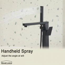 Boyel Living 2-Handle Claw Foot Freestanding Tub Faucet with Hand Shower Floor Mount Bathtub Faucet in Matte Black -Bathroom Faucets Store matte black boyel living dual shower heads bltf0120 mb 1f 1000