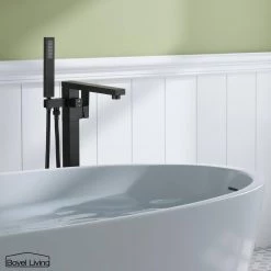 Boyel Living 2-Handle Claw Foot Freestanding Tub Faucet with Hand Shower Floor Mount Bathtub Faucet in Matte Black -Bathroom Faucets Store matte black boyel living dual shower heads bltf0120 mb 31 1000