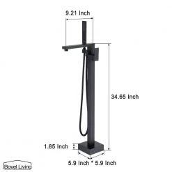 Boyel Living 2-Handle Claw Foot Freestanding Tub Faucet with Hand Shower Floor Mount Bathtub Faucet in Matte Black -Bathroom Faucets Store matte black boyel living dual shower heads bltf0120 mb c3 1000