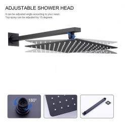 Boyel Living 10 in. Complete Shower System with Bath Tub Faucet and Rough-in Valve in Matte Black -Bathroom Faucets Store matte black boyel living dual shower heads rb0741 76 1000