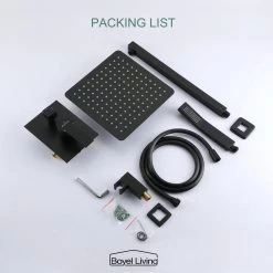 Boyel Living 1-Spray Patterns with 2.5 GPM 10 in. Wall Mount Dual Shower Heads with Pressure Balance Valve in Matte Black -Bathroom Faucets Store matte black boyel living dual shower heads smd 88004b 1d 1000