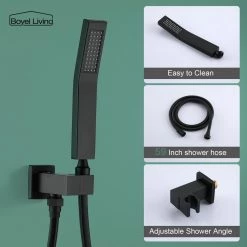 Boyel Living 1-Spray Patterns with 2.5 GPM 12 in. Ceiling Mount Dual Shower Heads with Pressure Balance Valve in Matte Black -Bathroom Faucets Store matte black boyel living dual shower heads smd 88005b 4f 1000