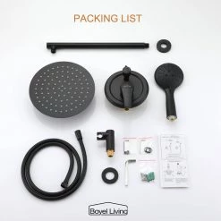 Boyel Living 5-Spray Patterns with 3.2 GPM 10 in. Wall Mount Dual Shower Heads with Rough-In Valve Body and Trim in Matte Black -Bathroom Faucets Store matte black boyel living dual shower heads smd 88040b 10 77 1000