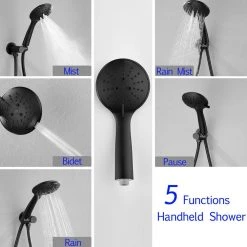 Boyel Living 5-Spray Patterns with 3.2 GPM 10 in. Wall Mount Dual Shower Heads with Rough-In Valve Body and Trim in Matte Black -Bathroom Faucets Store matte black boyel living dual shower heads smd 88040b 10 d4 1000
