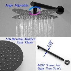 Boyel Living 5-Spray Patterns with 3.2 GPM 10 in. Wall Mount Dual Shower Heads with Rough-In Valve Body and Trim in Matte Black -Bathroom Faucets Store matte black boyel living dual shower heads smd 88040b 10 fa 1000