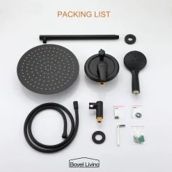 Boyel Living 5-Spray Patterns with 2.35 GPM 12 in. Wall Mount Dual Shower Heads with Valve Included in Matte Black -Bathroom Faucets Store matte black boyel living dual shower heads smd 88040b 12 77 1000