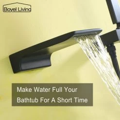 Boyel Living Single-Handle Wall Mount Roman Tub Faucet with Hand Shower in Matte Black -Bathroom Faucets Store matte black boyel living roman tub faucets smd 88020b 1f 1000