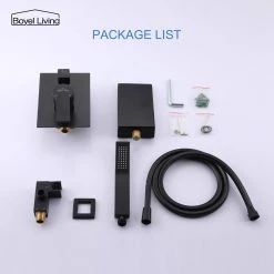 Boyel Living Single-Handle Wall Mount Roman Tub Faucet with Hand Shower in Matte Black -Bathroom Faucets Store matte black boyel living roman tub faucets smd 88020b 66 1000
