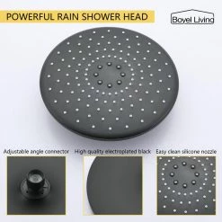 Boyel Living Exposed Pipe Complete Shower System 1-Spray Patterns with 2.5 GPM 8 in. Wall Mount Dual Shower Heads in Matte Black -Bathroom Faucets Store matte black brass boyel living dual shower heads ms bl a3813 mb c3 1000
