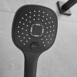 BWE Single-Handle 2-Spray of Rain Shower Head System Shower Faucet and Handheld Shower Kit in Matte Black (Valve Included) -Bathroom Faucets Store matte black bwe shower faucets a 95009 black 76 1000