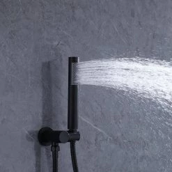 BWE Single-Handle 3-Spray Round High Pressure Tub and Shower Faucet in Matte Black (Valve Included) -Bathroom Faucets Store matte black bwe shower faucets a 98003 b 1d 1000