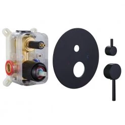 BWE Single-Handle 3-Spray Round High Pressure Tub and Shower Faucet in Matte Black (Valve Included) -Bathroom Faucets Store matte black bwe shower faucets a 98003 b 76 1000