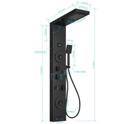 BWE 5-Jet Rainfall Shower Panel System with Rainfall Waterfall Shower Head and Shower Wand in Stainless Steel 20 BWE 5-Jet Rainfall Shower Panel System with Rainfall Waterfall Shower Head and Shower Wand in Stainless Steel -Bathroom Faucets Store matte black bwe shower towers ytpl09 black 1f 1000
