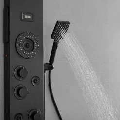 BWE 5-Jet Rainfall Shower Panel System with Rainfall Waterfall Shower Head and Shower Wand in Stainless Steel 16 BWE 5-Jet Rainfall Shower Panel System with Rainfall Waterfall Shower Head and Shower Wand in Stainless Steel -Bathroom Faucets Store matte black bwe shower towers ytpl09 black 66 1000