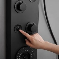 BWE 5-Jet Rainfall Shower Panel System with Rainfall Waterfall Shower Head and Shower Wand in Stainless Steel 17 BWE 5-Jet Rainfall Shower Panel System with Rainfall Waterfall Shower Head and Shower Wand in Stainless Steel -Bathroom Faucets Store matte black bwe shower towers ytpl09 black 77 1000