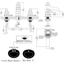 BWE 8 in. Waterfall Widespread 2-Handle Bathroom Faucet With Pop-up Drain Assembly in Spot Resist Matte Black -Bathroom Faucets Store matte black bwe widespread bathroom faucets a 96556 s black 31 1000