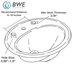 BWE 8 in. Waterfall Widespread 2-Handle Bathroom Faucet With Pop-up Drain Assembly in Spot Resist Matte Black -Bathroom Faucets Store matte black bwe widespread bathroom faucets a 96556 s black 76 1000