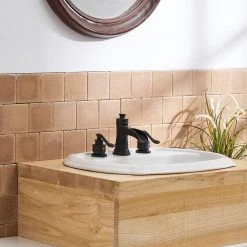 BWE 8 in. Waterfall Widespread 2-Handle Bathroom Faucet With Pop-up Drain Assembly in Spot Resist Matte Black -Bathroom Faucets Store matte black bwe widespread bathroom faucets a 96556 s black c3 1000