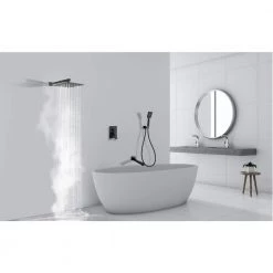 CASAINC 3-Spray with 2.5 GPM 10 in. 3 Functions Tub Wall Mount Dual Shower Heads in Spot in Matte Black (Valve Included) -Bathroom Faucets Store matte black casainc bathtub shower faucet combos wf w98103h 66 1000