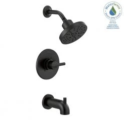 Delta Nicoli Single-Handle 5-Spray Tub and Shower Faucet with H2OKinetic Technology in Matte Black (Valve Included) -Bathroom Faucets Store matte black delta bathtub shower faucet combos 144749 bl 31 1000