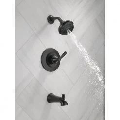 Delta Casara Single-Handle 6-Spray Tub and Shower Faucet in Matte Black (Valve Included) -Bathroom Faucets Store matte black delta bathtub shower faucet combos 144862 bl 1d 1000