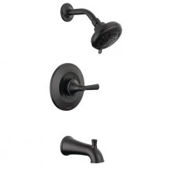 Delta Casara Single-Handle 6-Spray Tub and Shower Faucet in Matte Black (Valve Included)