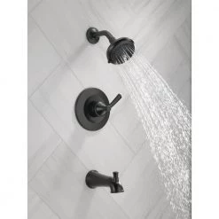 Delta Casara Single-Handle 6-Spray Tub and Shower Faucet in Matte Black (Valve Included) -Bathroom Faucets Store matte black delta bathtub shower faucet combos 144862 bl 76 1000