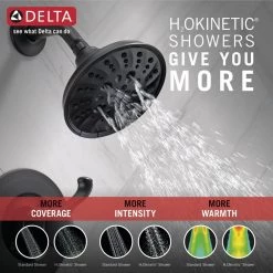 Delta Esato Single-Handle 5-Spray Tub and Shower Faucet with H2Okinetic in Matte Black (Valve Included) -Bathroom Faucets Store matte black delta bathtub shower faucet combos 144897 bl 4f 1000