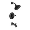 Delta Esato Single-Handle 5-Spray Tub and Shower Faucet with H2Okinetic in Matte Black (Valve Included)