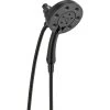 Delta In2ition Two-in-One 4-Spray 3 in. Dual Wall Mount Fixed and Handheld H2Okinetic Shower Head in Matte Black