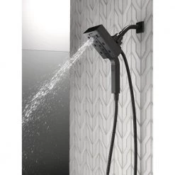 Delta In2ition Two-in-One 4-Spray 4.5 in. Dual Wall Mount Fixed and Handheld H2Okinetic Shower Head in Matte Black -Bathroom Faucets Store matte black delta dual shower heads 58473 bl 77 1000