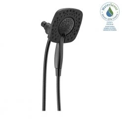 Delta In2ition Two-in-One 4-Spray 6 in. Dual Wall Mount Fixed and Handheld Shower Head in Matte Black -Bathroom Faucets Store matte black delta dual shower heads 58498 bl 31 1000