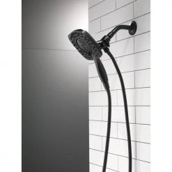 Delta In2ition Two-in-One 4-Spray 6 in. Dual Wall Mount Fixed and Handheld Shower Head in Matte Black -Bathroom Faucets Store matte black delta dual shower heads 58498 bl 44 1000