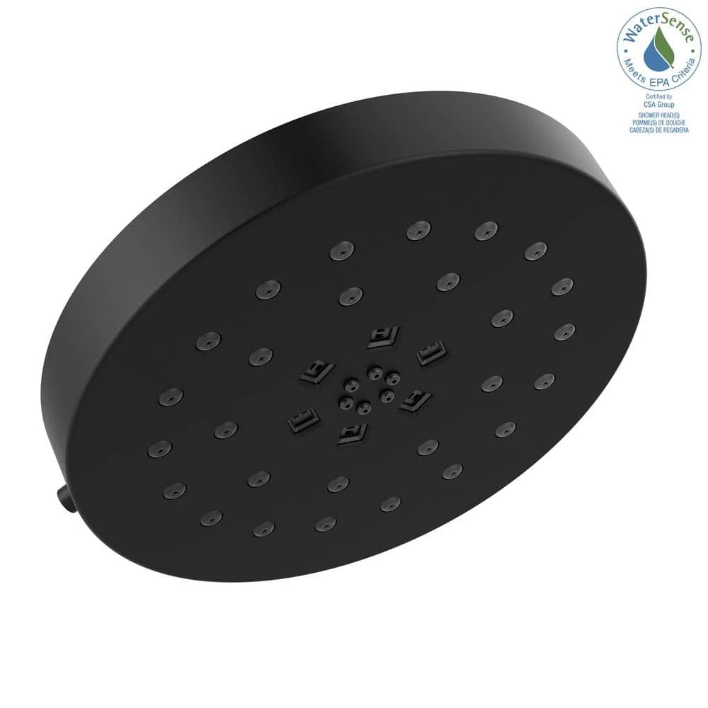 Delta 4-Spray Pattern with 1.75 GPM 8 in. Wall Mount Fixed Shower Head with H2Okinetic UltraSoak Spray in Matte Black 13 Delta 4-Spray Pattern with 1.75 GPM 8 in. Wall Mount Fixed Shower Head with H2Okinetic UltraSoak Spray in Matte Black - Image 13