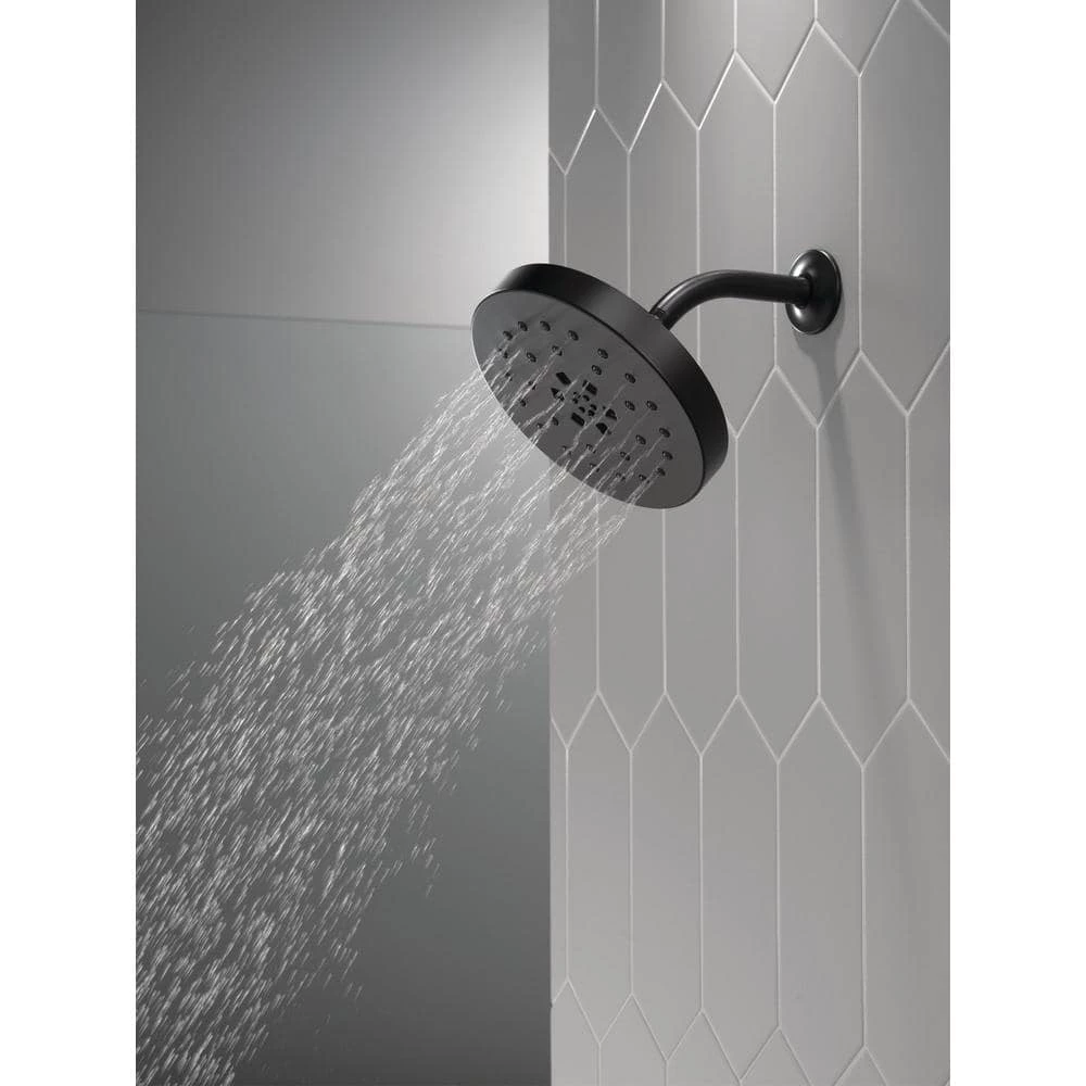 Delta 4-Spray Pattern with 1.75 GPM 8 in. Wall Mount Fixed Shower Head with H2Okinetic UltraSoak Spray in Matte Black 10 Delta 4-Spray Pattern with 1.75 GPM 8 in. Wall Mount Fixed Shower Head with H2Okinetic UltraSoak Spray in Matte Black - Image 10