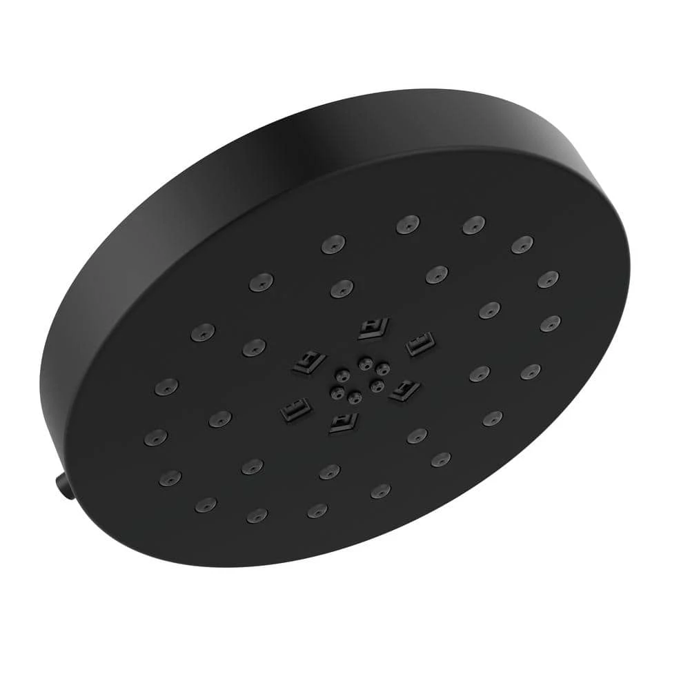 Delta 4-Spray Pattern with 1.75 GPM 8 in. Wall Mount Fixed Shower Head with H2Okinetic UltraSoak Spray in Matte Black 1 Delta 4-Spray Pattern with 1.75 GPM 8 in. Wall Mount Fixed Shower Head with H2Okinetic UltraSoak Spray in Matte Black