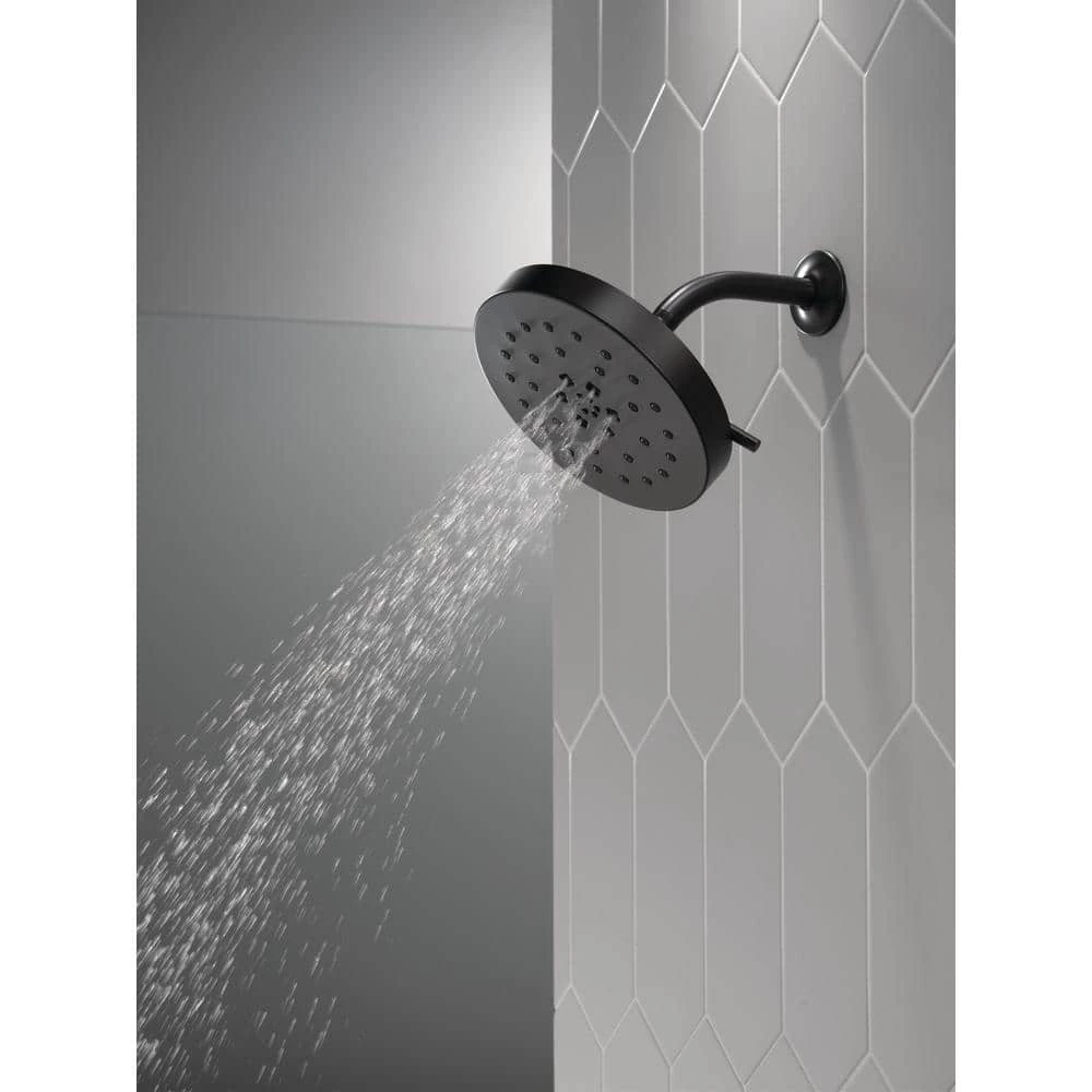Delta 4-Spray Pattern with 1.75 GPM 8 in. Wall Mount Fixed Shower Head with H2Okinetic UltraSoak Spray in Matte Black 2 Delta 4-Spray Pattern with 1.75 GPM 8 in. Wall Mount Fixed Shower Head with H2Okinetic UltraSoak Spray in Matte Black - Image 2