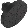 Delta Pivotal 5-Spray 6 in. Single Wall Mount Fixed Rain H2Okinetic Shower Head in Matte Black