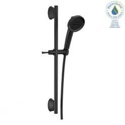 Delta 3-Spray Patterns 2.81 in. Wall Mount Handheld Shower Head with Slide Bar in Matte Black -Bathroom Faucets Store matte black delta handheld shower heads 51386 bl 31 1000