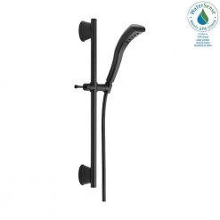 Delta Stryke 1-Spray 2.3 in. Single Wall Bar Mount Handheld H2Okinetic Shower Head in Matte Black -Bathroom Faucets Store matte black delta handheld shower heads 51579 bl 31 1000