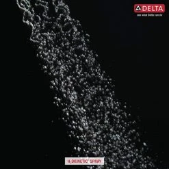 Delta Stryke 1-Spray 2.3 in. Single Wall Bar Mount Handheld H2Okinetic Shower Head in Matte Black -Bathroom Faucets Store matte black delta handheld shower heads 51579 bl 4f 1000