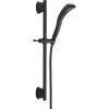 Delta Stryke 1-Spray 2.3 in. Single Wall Bar Mount Handheld H2Okinetic Shower Head in Matte Black