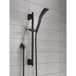 Delta Stryke 1-Spray 2.3 in. Single Wall Bar Mount Handheld H2Okinetic Shower Head in Matte Black -Bathroom Faucets Store matte black delta handheld shower heads 51579 bl a0 1000