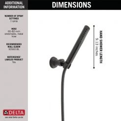 Delta Grail 1-Spray 2 in. Single Wall Mount Handheld Shower Head in Matte Black -Bathroom Faucets Store matte black delta handheld shower heads 55085 bl 40 1000