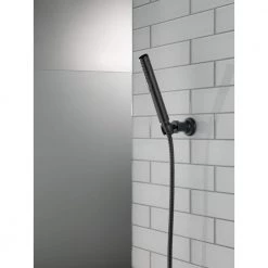 Delta Grail 1-Spray 2 in. Single Wall Mount Handheld Shower Head in Matte Black -Bathroom Faucets Store matte black delta handheld shower heads 55085 bl 4f 1000