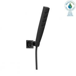 Delta Zura 5-Spray 1.3 in. Single Wall Mount Handheld H2Okinetic Shower Head in Matte Black -Bathroom Faucets Store matte black delta handheld shower heads 55140 bl 31 1000
